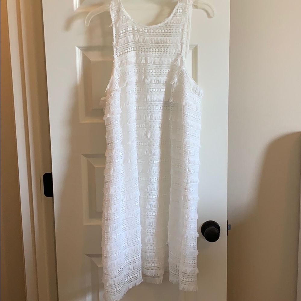 White Fringe Dress
